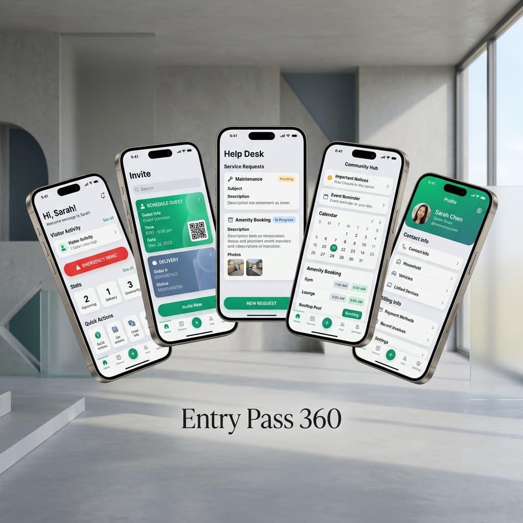 All Resident Mobile Screens Mockup